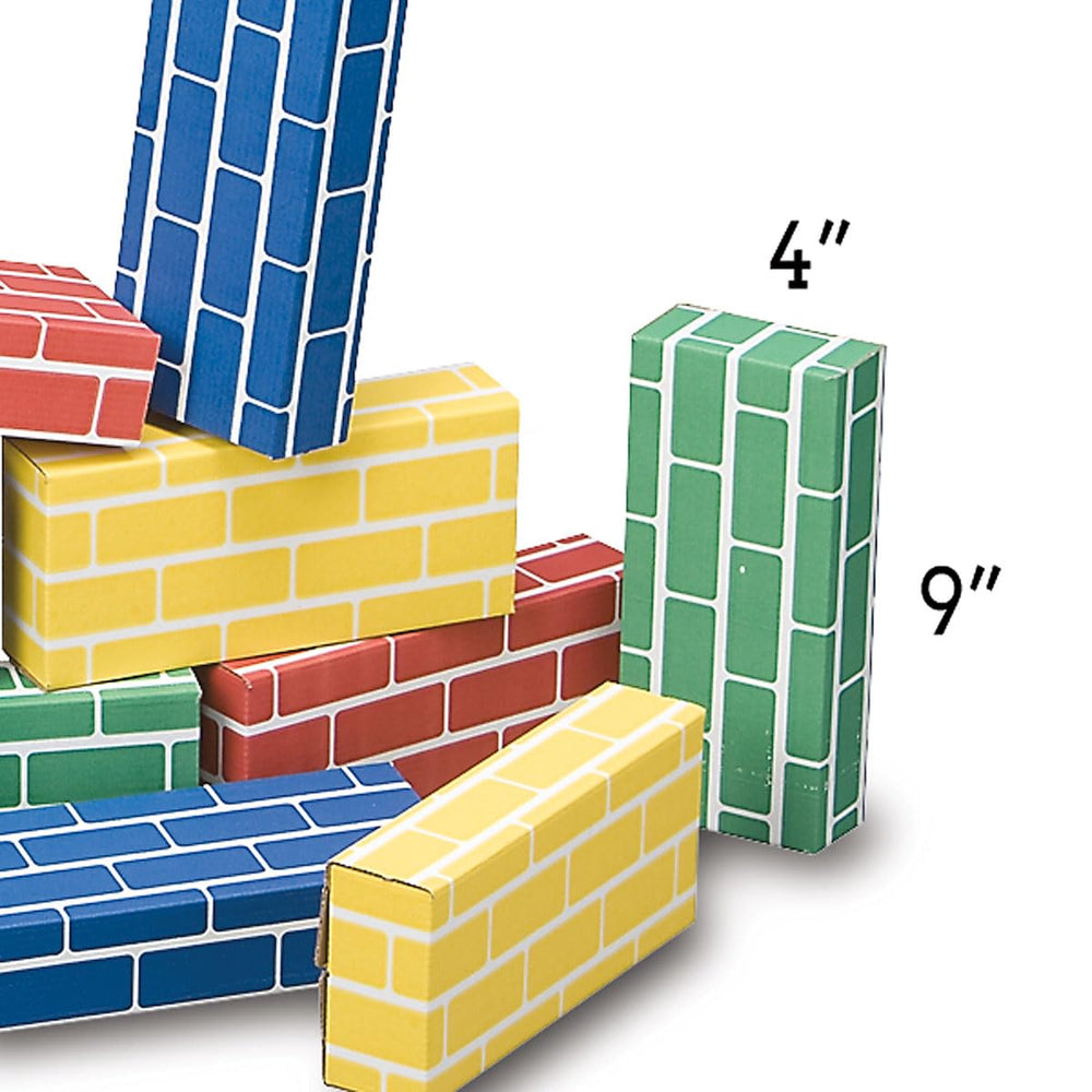 Lillian Vernon building bricks shown as quick setup for indoor play
