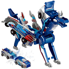 Liluwushe 2-in-1 collision dinosaur car demonstrating magnetic transformation for imaginative play