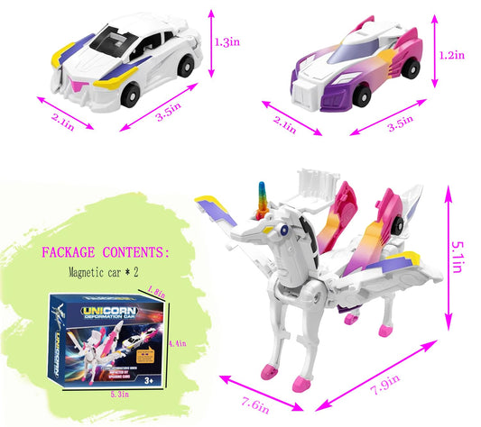Liluwushe magnetic car to unicorn shows 2-in-1 magic for motor skills