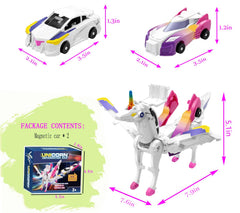 Liluwushe magnetic car to unicorn shows 2-in-1 magic for motor skills