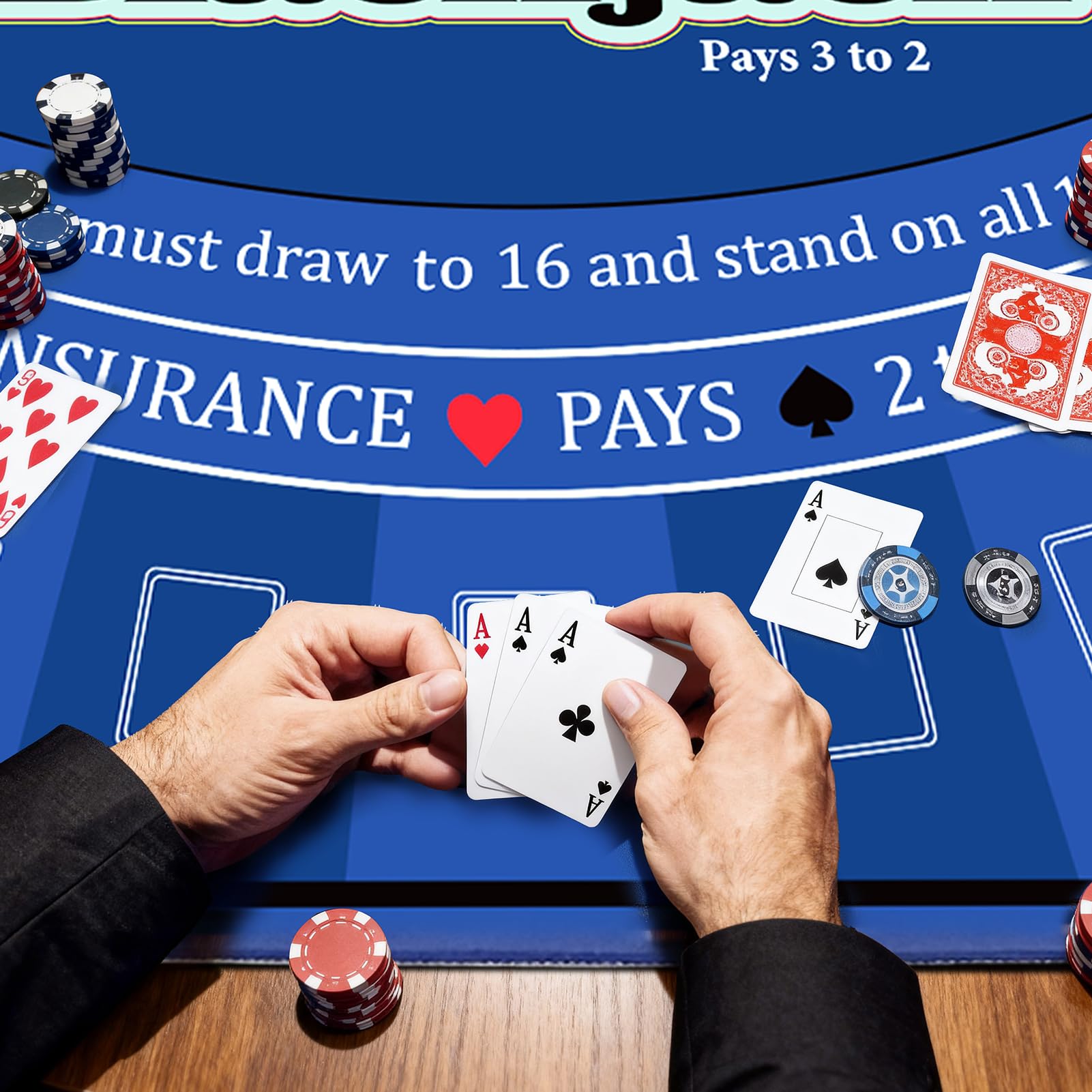 LILXIU poker mat finished edge prevents fraying over time.