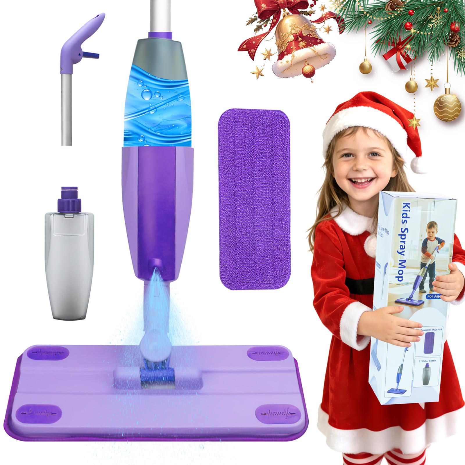 Liminfeit kids spray mop in action spraying mist for pretend play