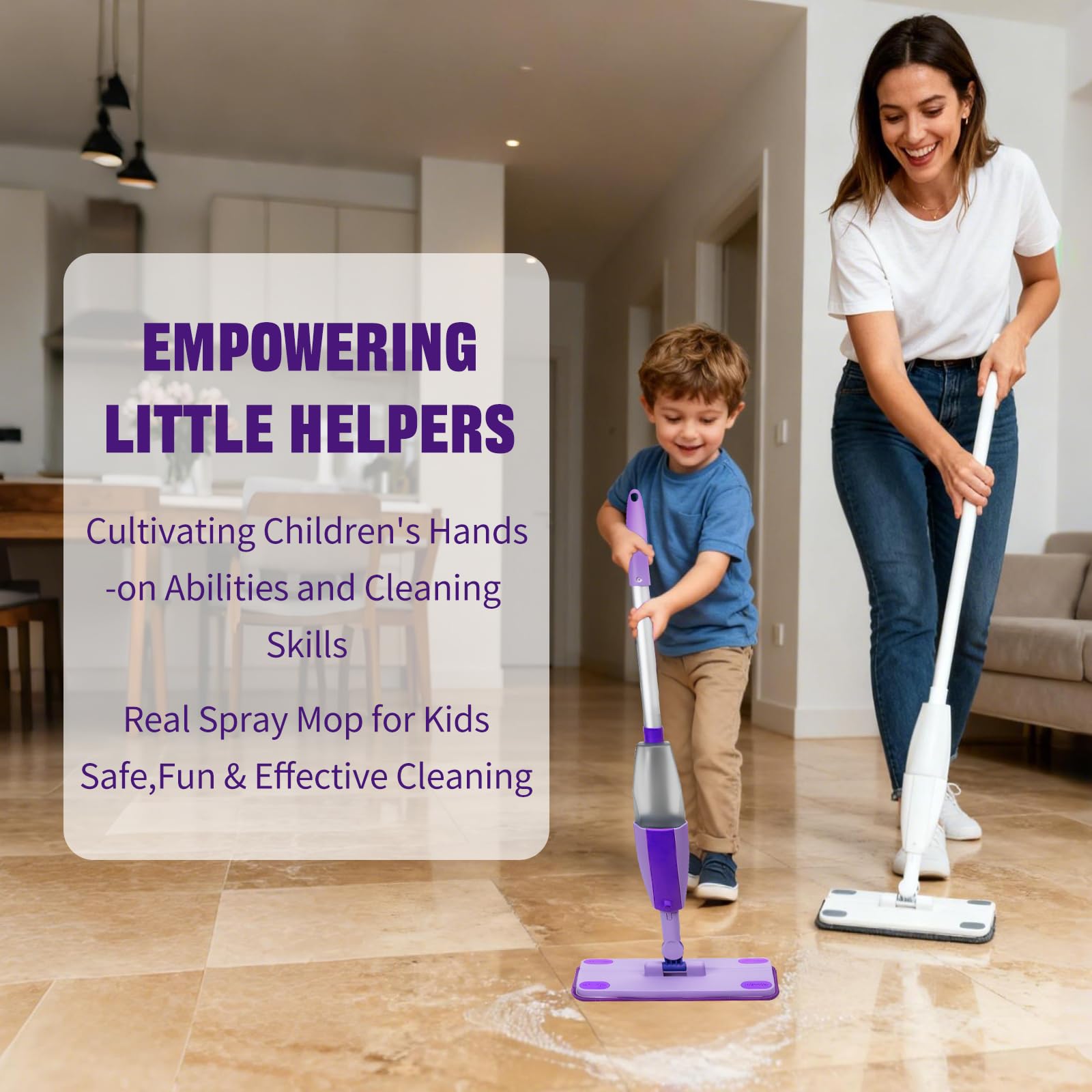 Liminfeit mini mop with sprayer held by a child for hands‑on learning