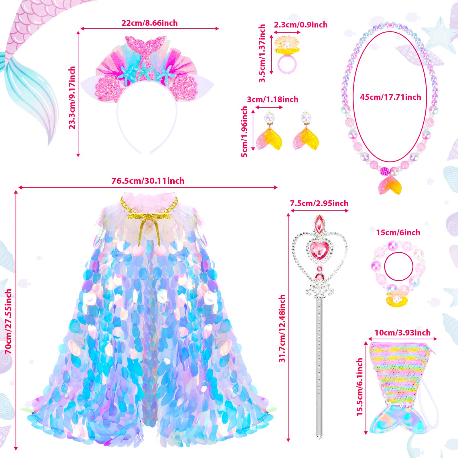 LIMIROLER mermaid hair hoop adds sparkle for pretend stories.
