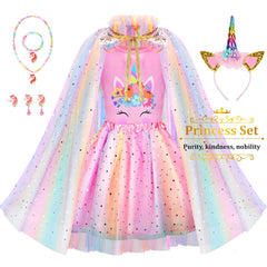 LIMIROLER princess dress set 4 includes cape and accessories for complete looks