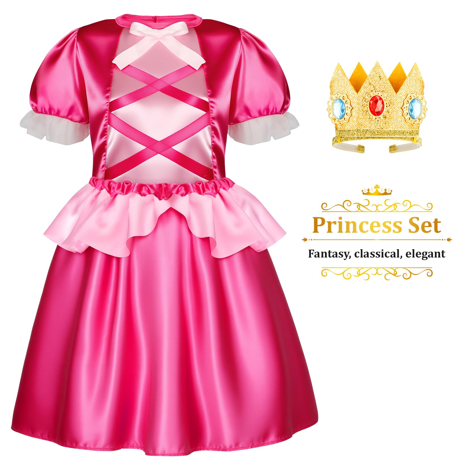 LIMIROLER princess dress set 6 durable fabrics withstand active play