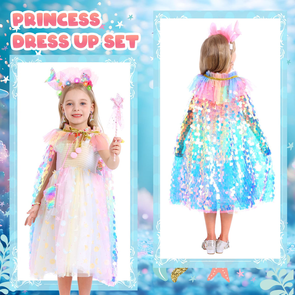 LIMIROLER mermaid cape emits colorful light as movement adds magic