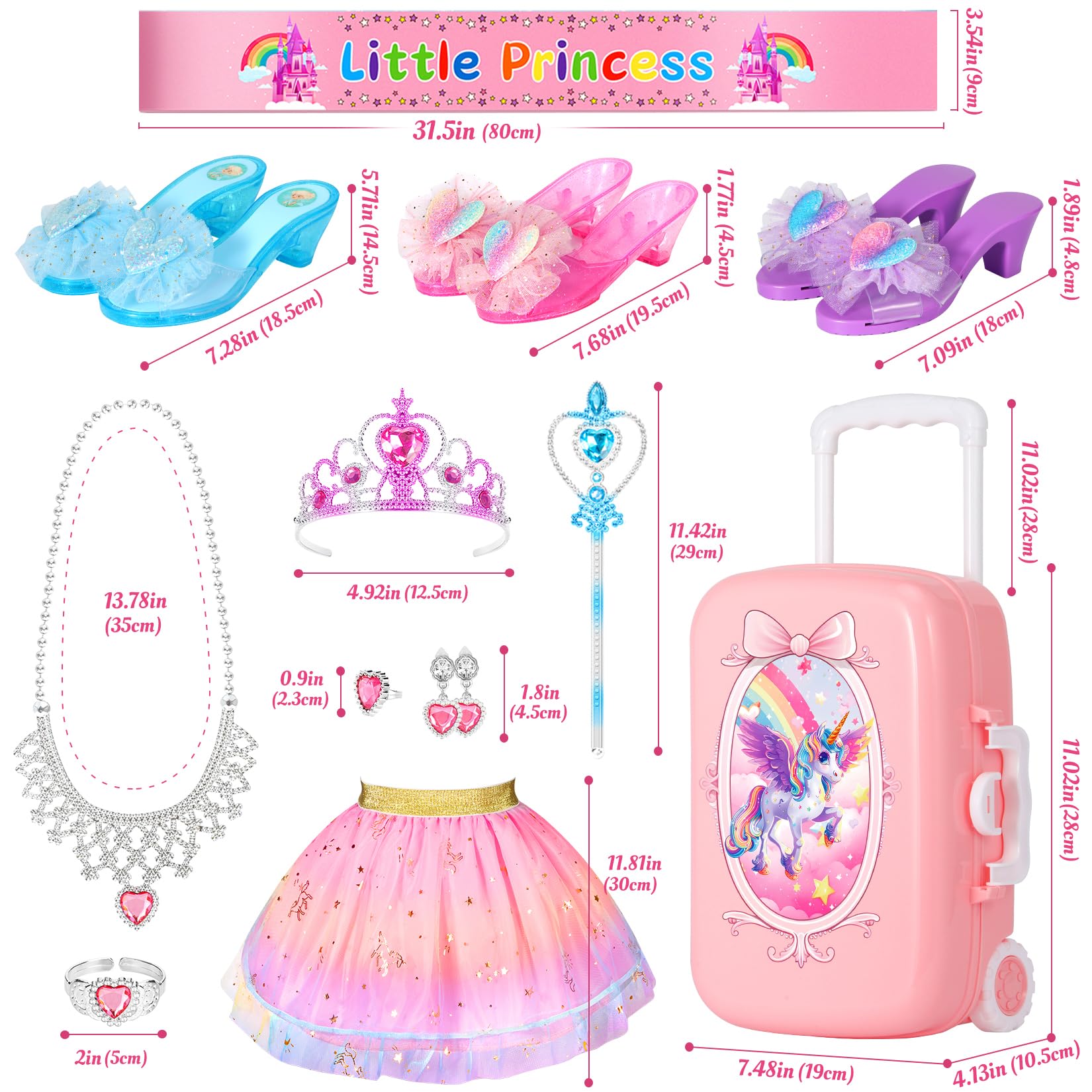 LIMIROLER princess luggage storage box keeps toys organized and portable