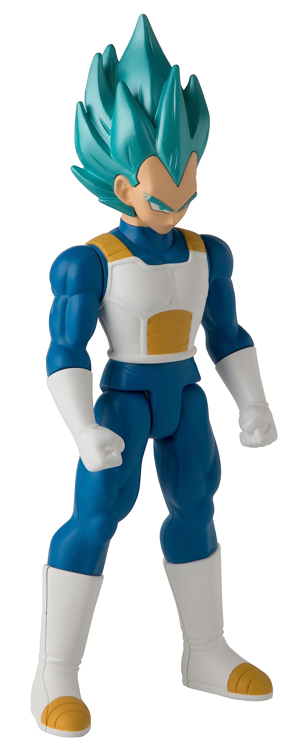 Vegeta blue form action figure highlighting power and transformation details.
