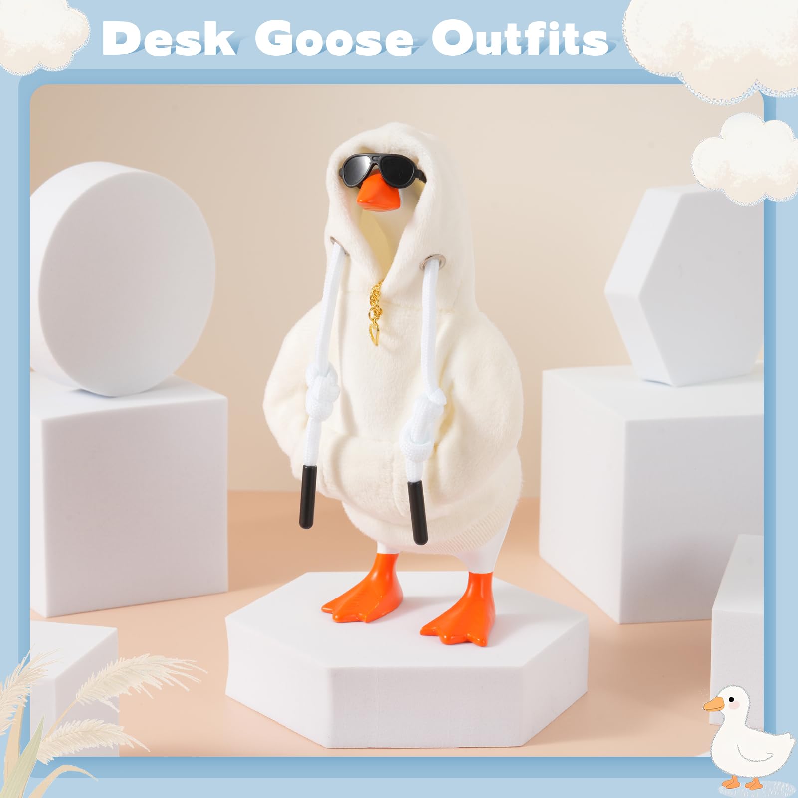 linastu 7-inch desk goose outfit set—fits standard desk goose models for quick styling.