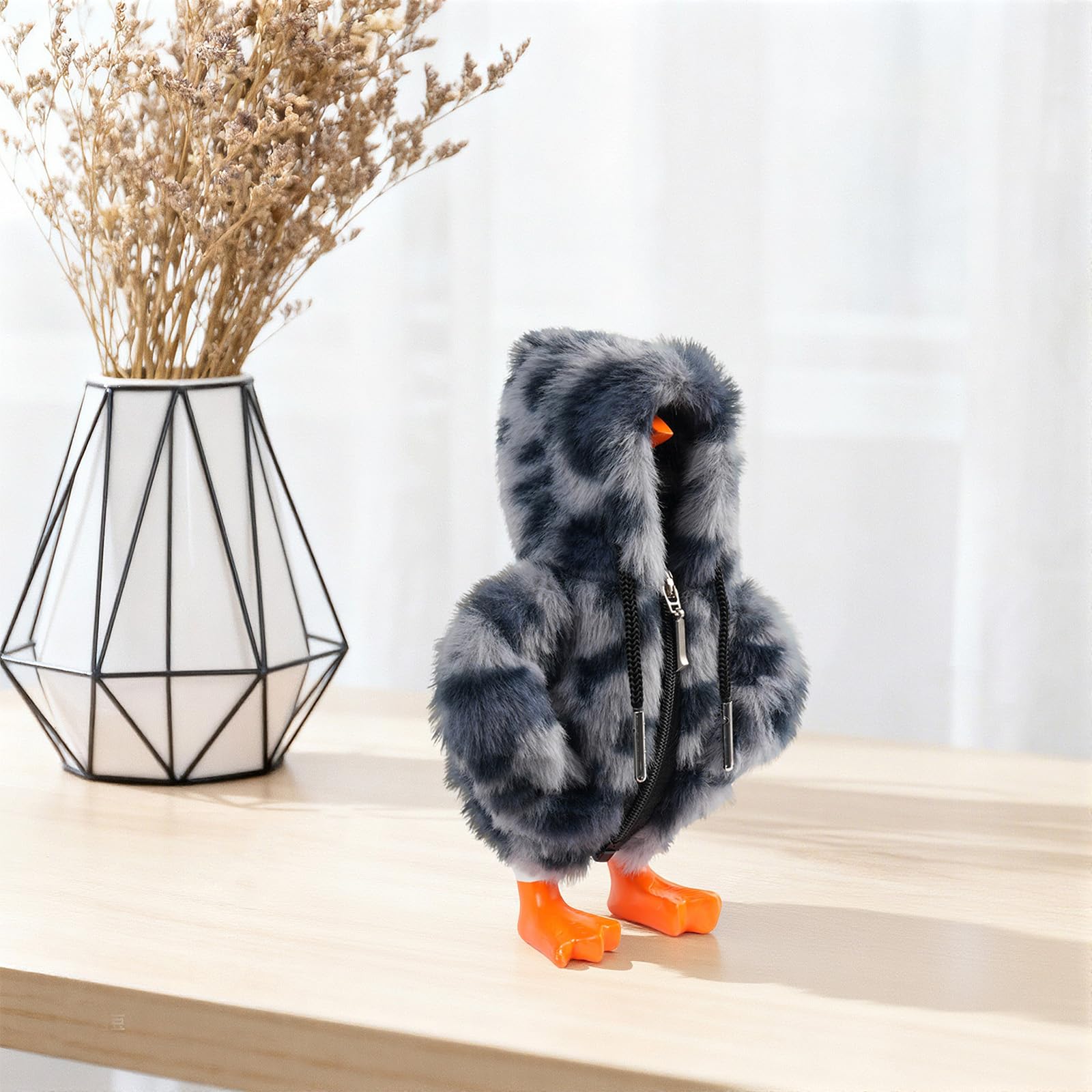 Linastu desk-goose accessory packaging showcases stylish outfit option