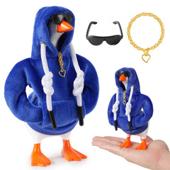 Linastu desk goose blue hoodie enhances desk aesthetics and style