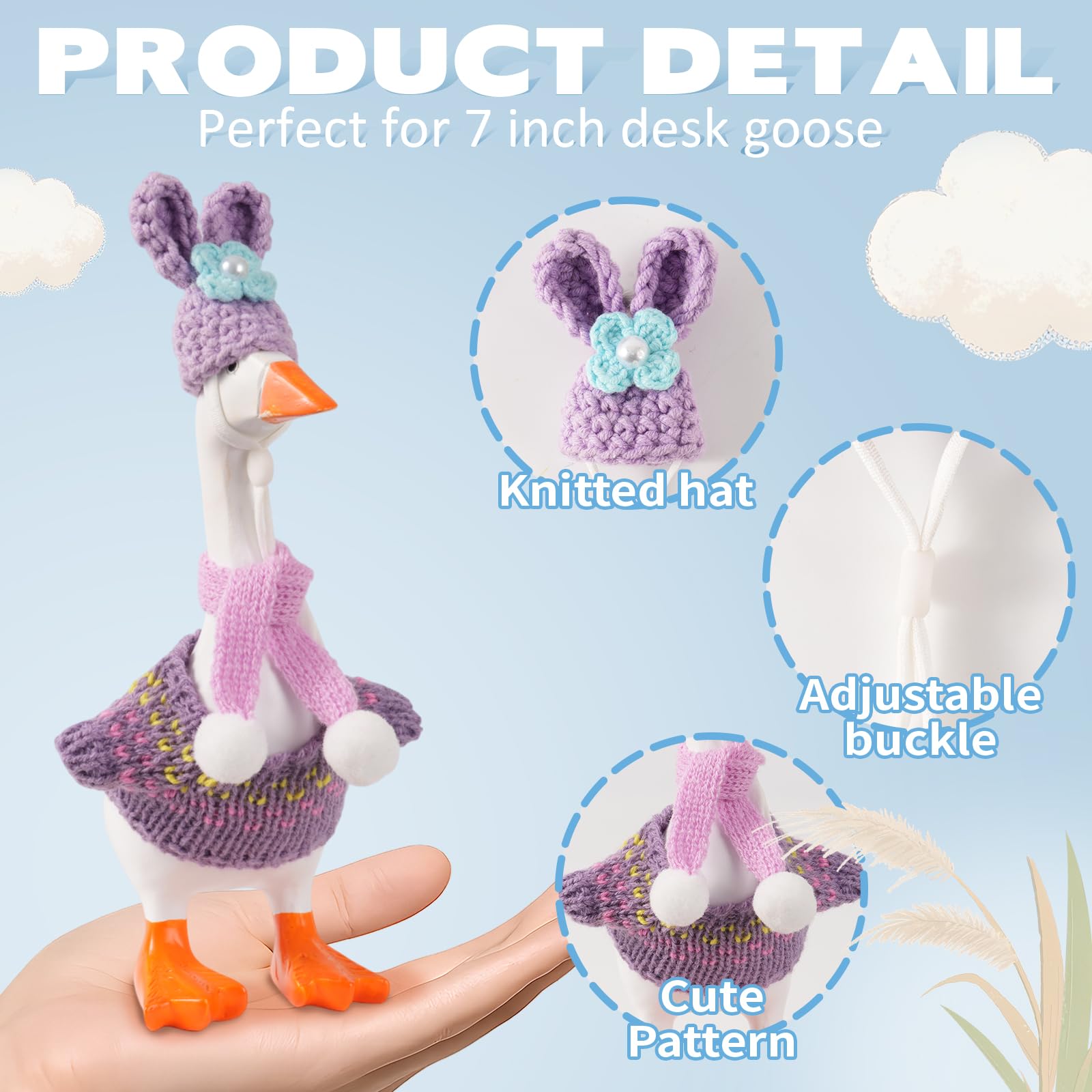 Linastu desk goose with clover sweater highlights St Patrick's vibe.