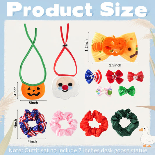 linastu desk goose hair bows add festive flair.