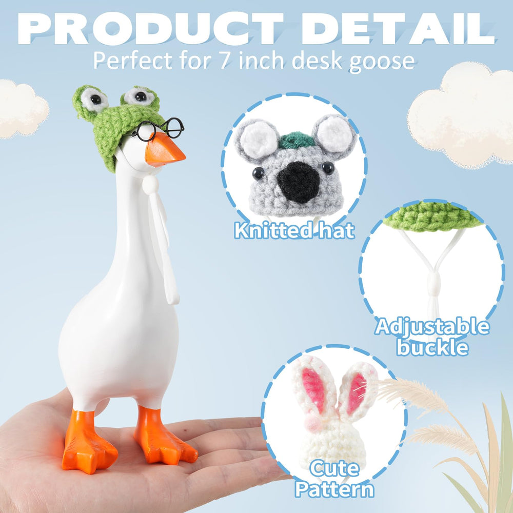linastu desk goose hat paired with sunglasses for a cute, cheeky look.