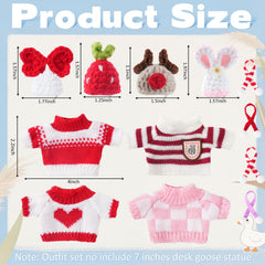 Linastu red desk-goose hat on miniature goose for styling