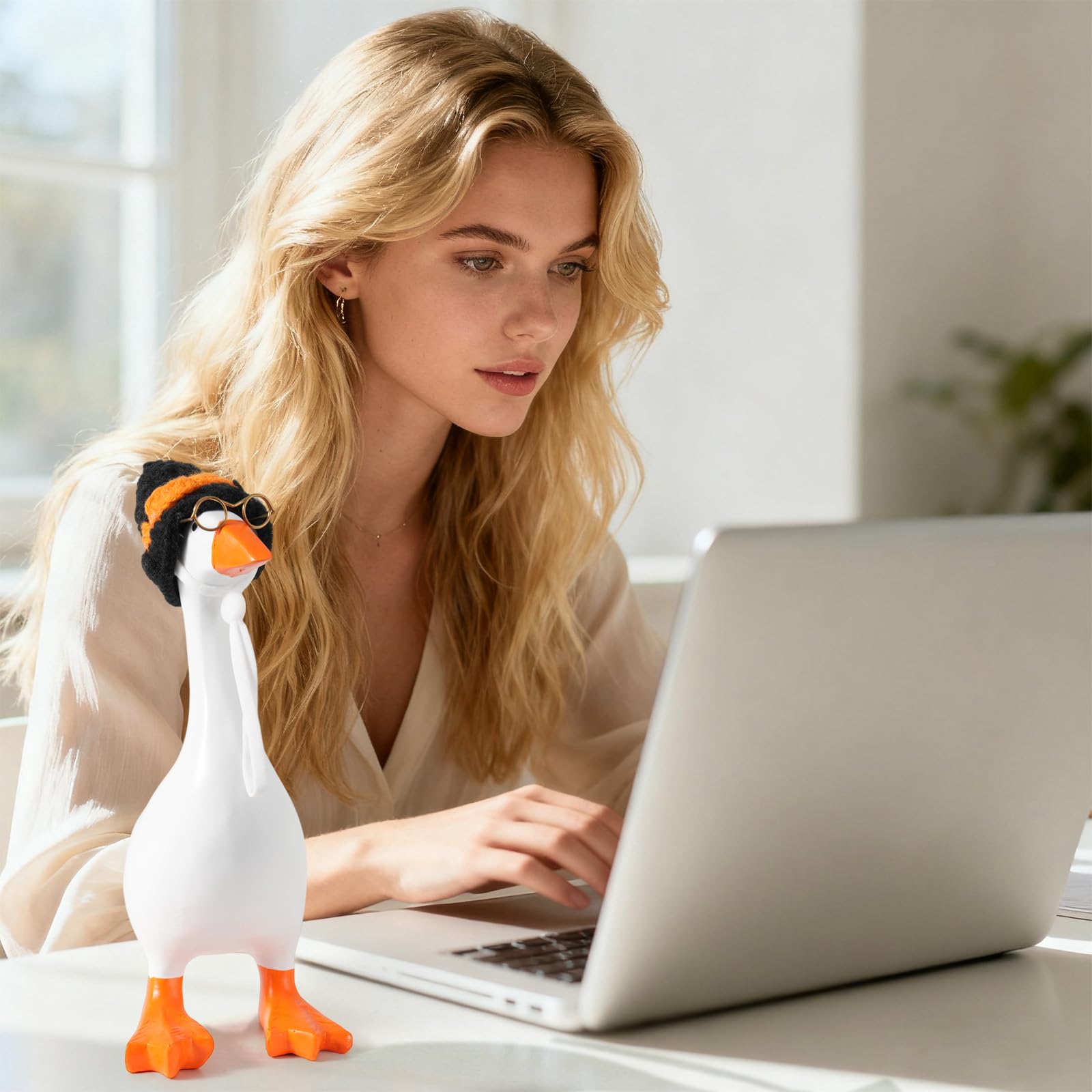 linastu desk goose sunglasses on statue brighten office or home workspace.