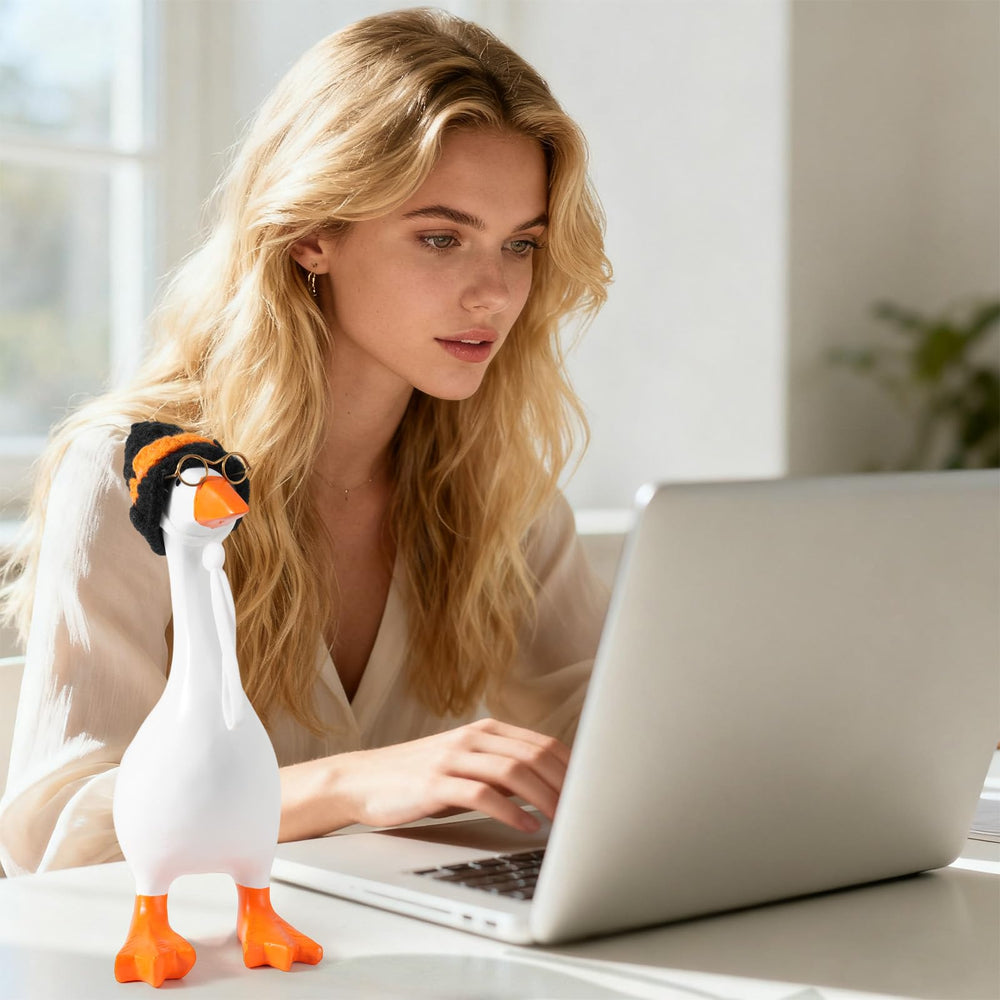 linastu desk goose sunglasses on statue brighten office or home workspace.