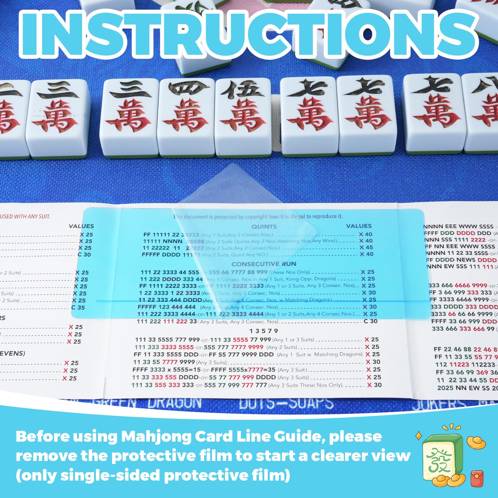 Colorful Linastu Line Finder package enhances group mahjong sessions.