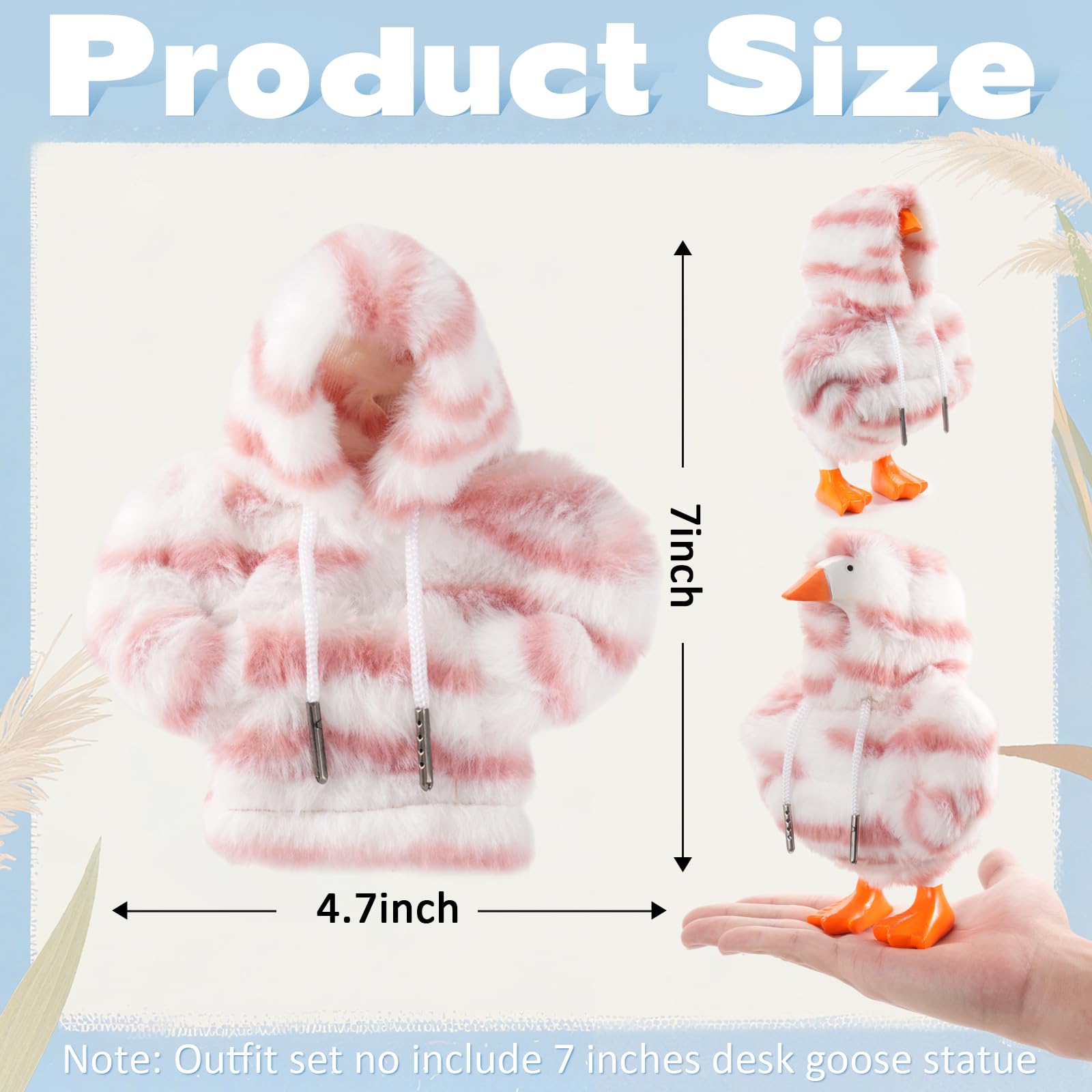 linastu soft fluffy plush hoodie highlighting tactile comfort for mini goose displays