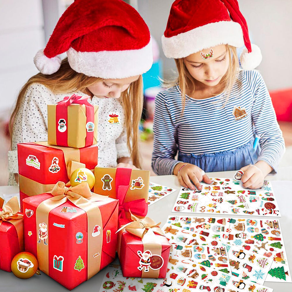 LINAYE Christmas stickers gift bag decor bulk pack for parties