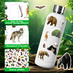 LINAYE waterproof safari stickers cling to cups when wet.
