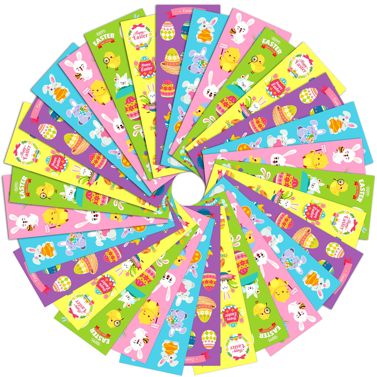 Linaye Easter stickers with varied designs for festive decorating and crafts.