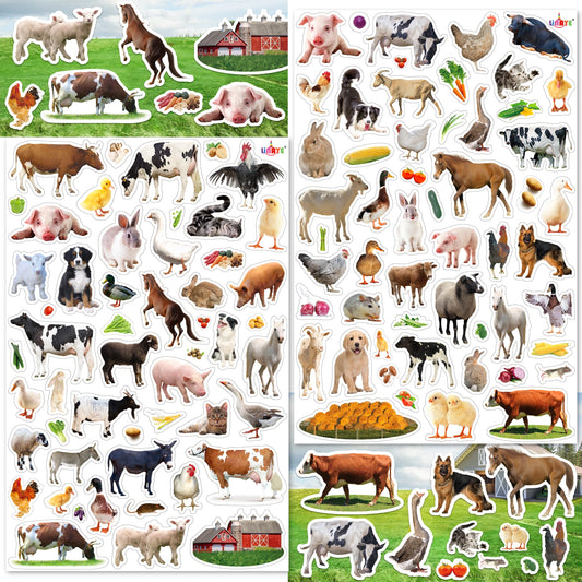 LINAYE farm stickers with cows and horses for colorful scrapbooks.