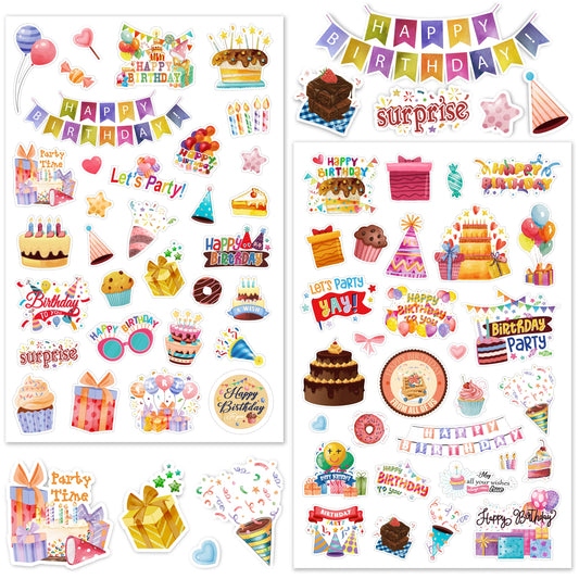LINAYE birthday stickers sheet for quick party decor ideas