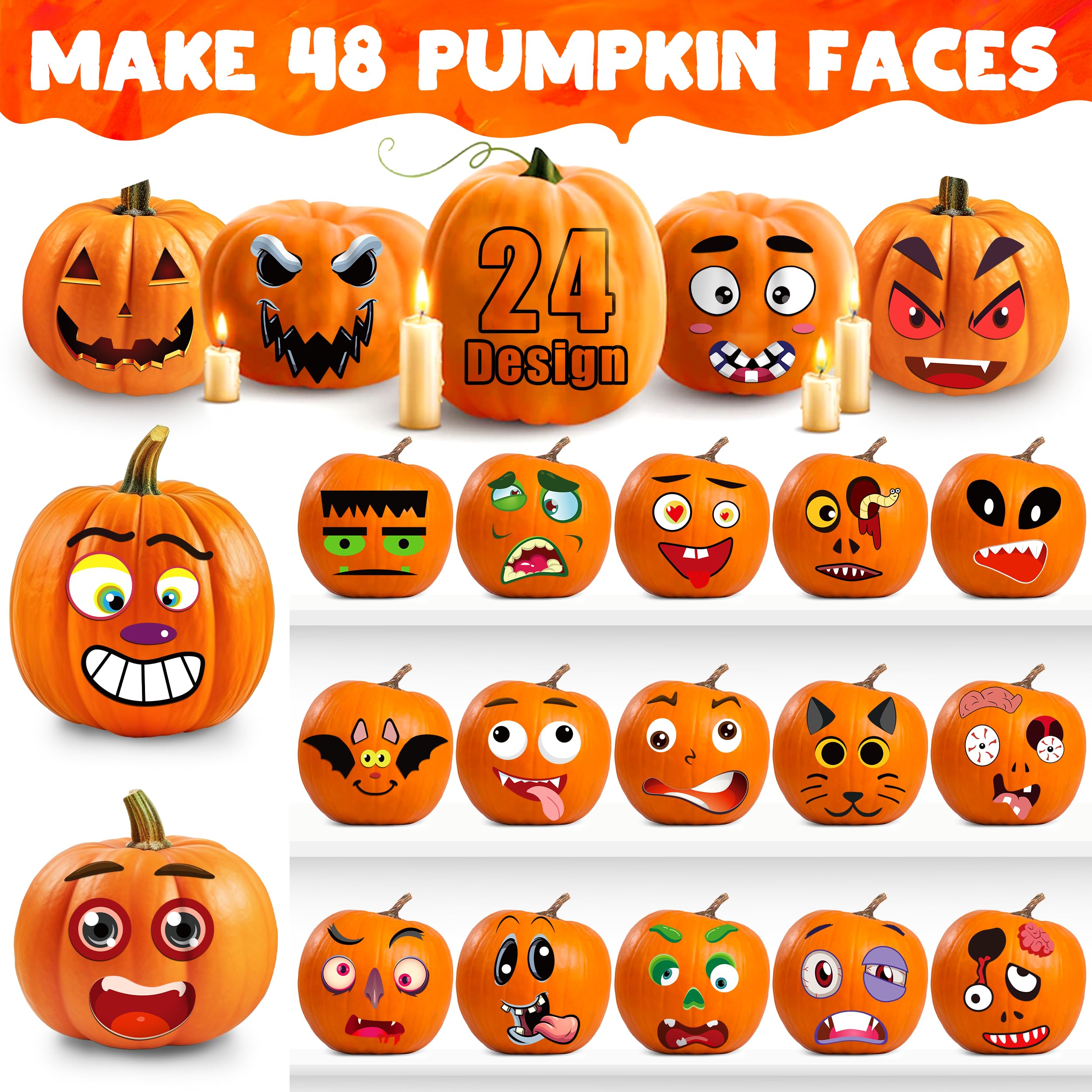 LINAYE kids-safe decorating kit promotes imaginative pumpkin art without carving.