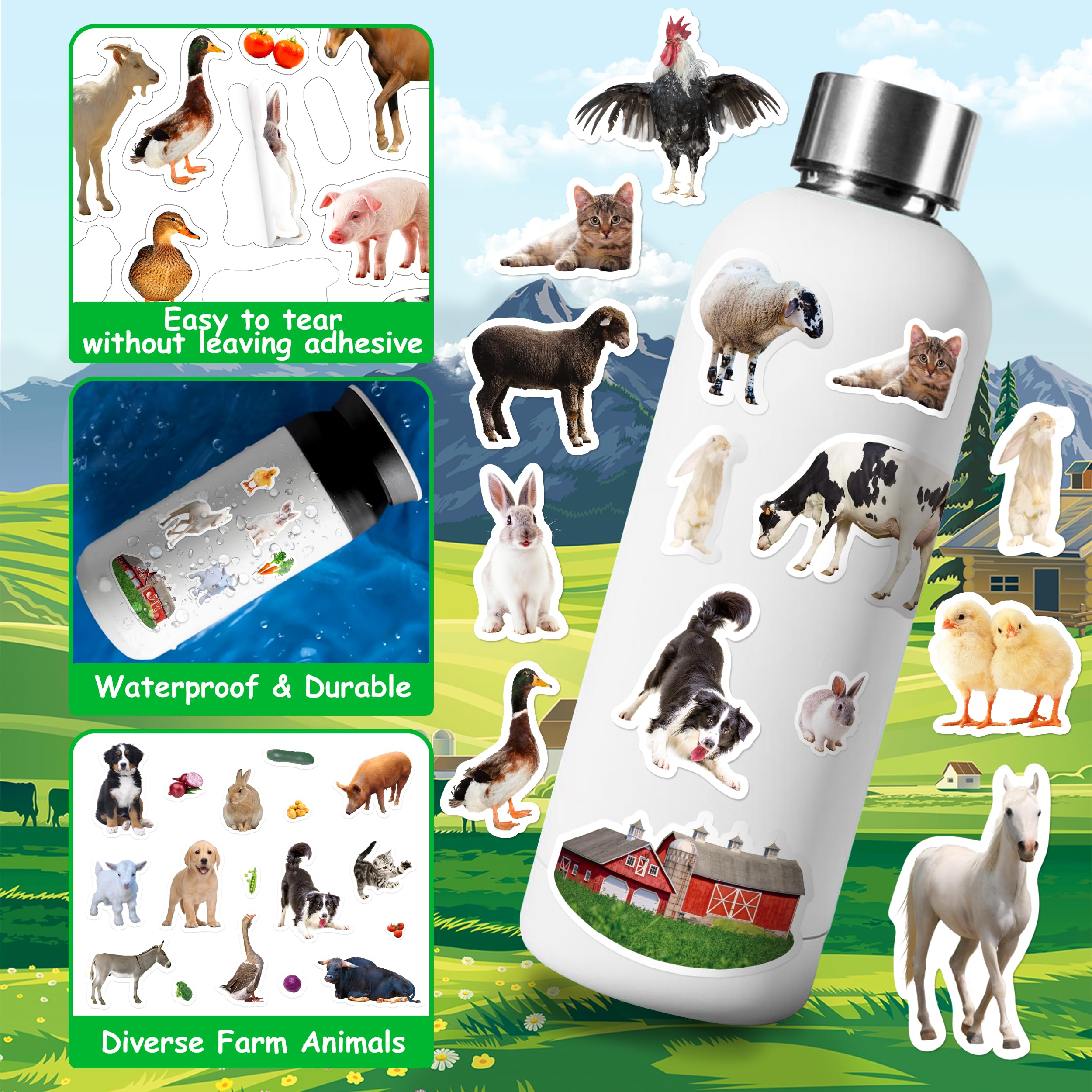LINAYE farm animal sticker designs for imaginative kids crafts.