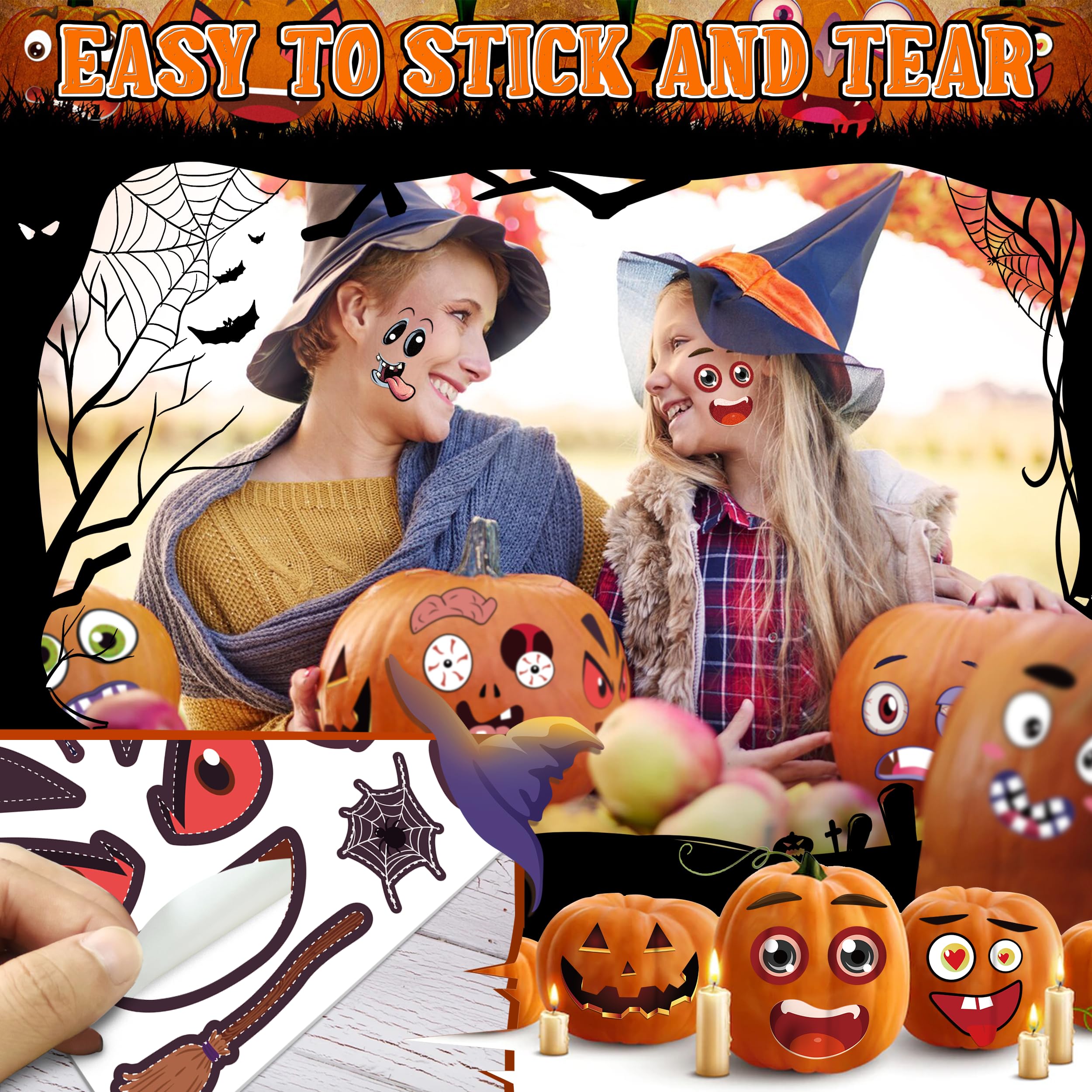 LINAYE no-carving-needed decor for safe kid-friendly pumpkins