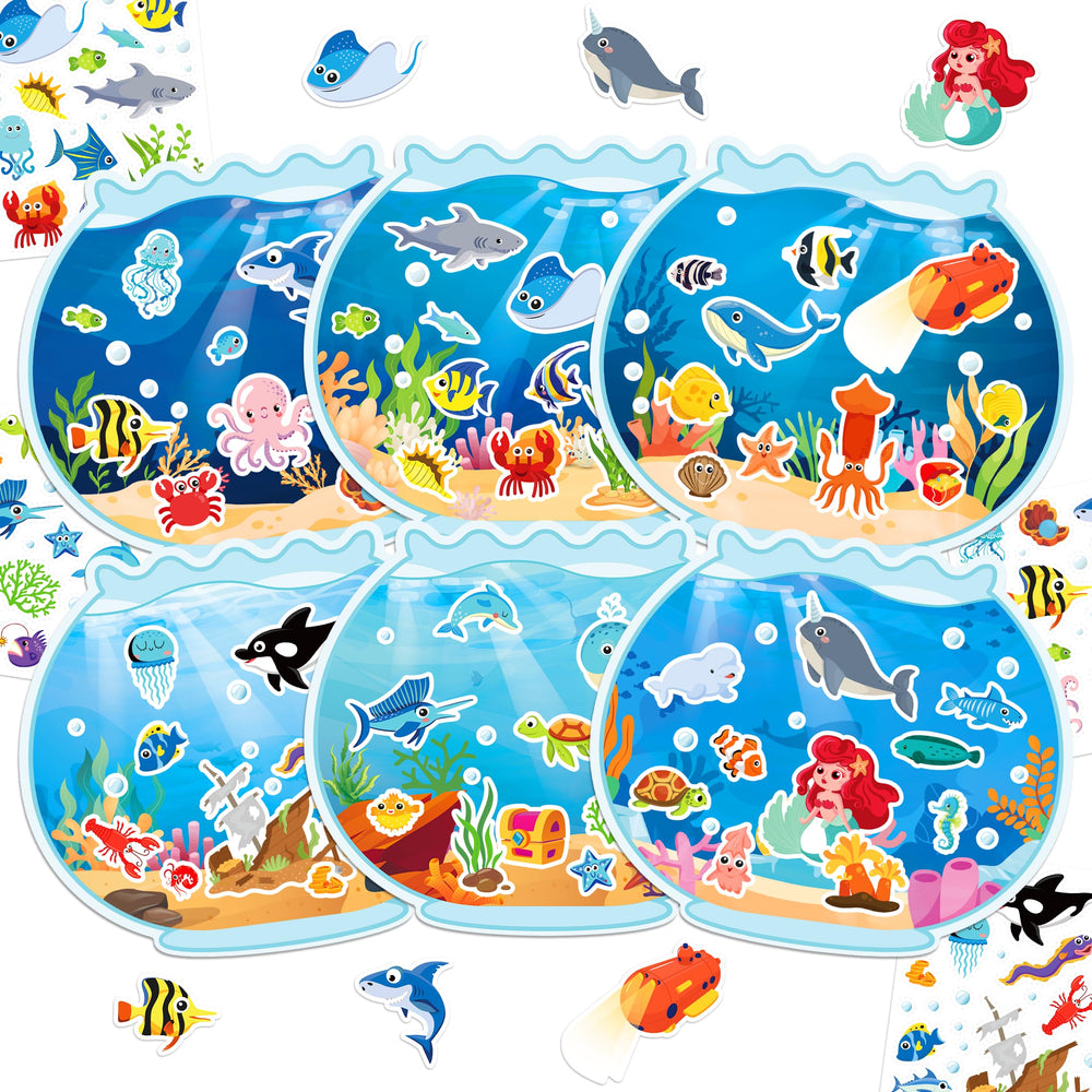 LINAYE ocean stickers with sea life sheets for kids crafts