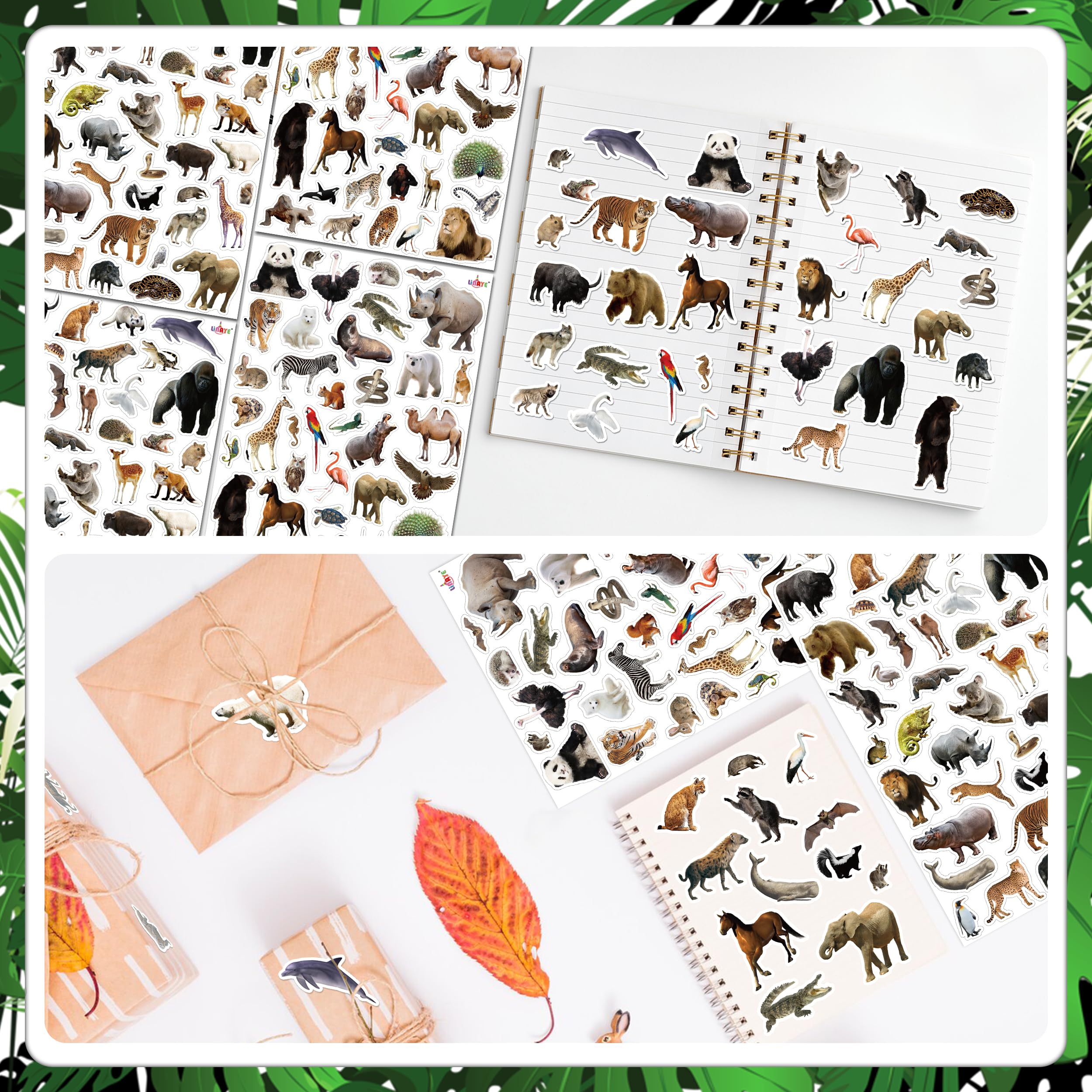 LINAYE 86 designs brighten envelopes and scrapbooks with jungle characters.