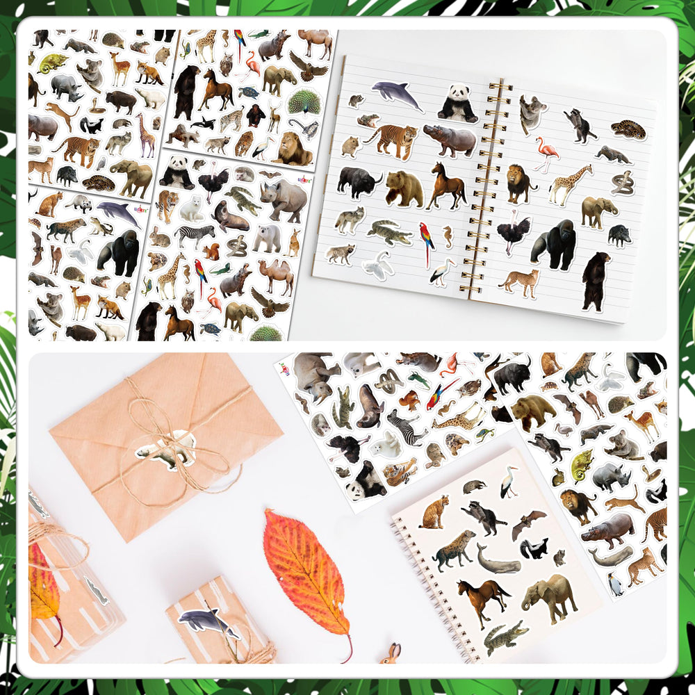 LINAYE 86 designs brighten envelopes and scrapbooks with jungle characters.