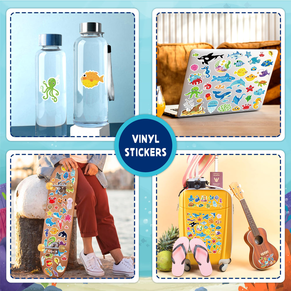 LINAYE Scrapbooking Ocean Theme Stickers brighten envelopes and cards.