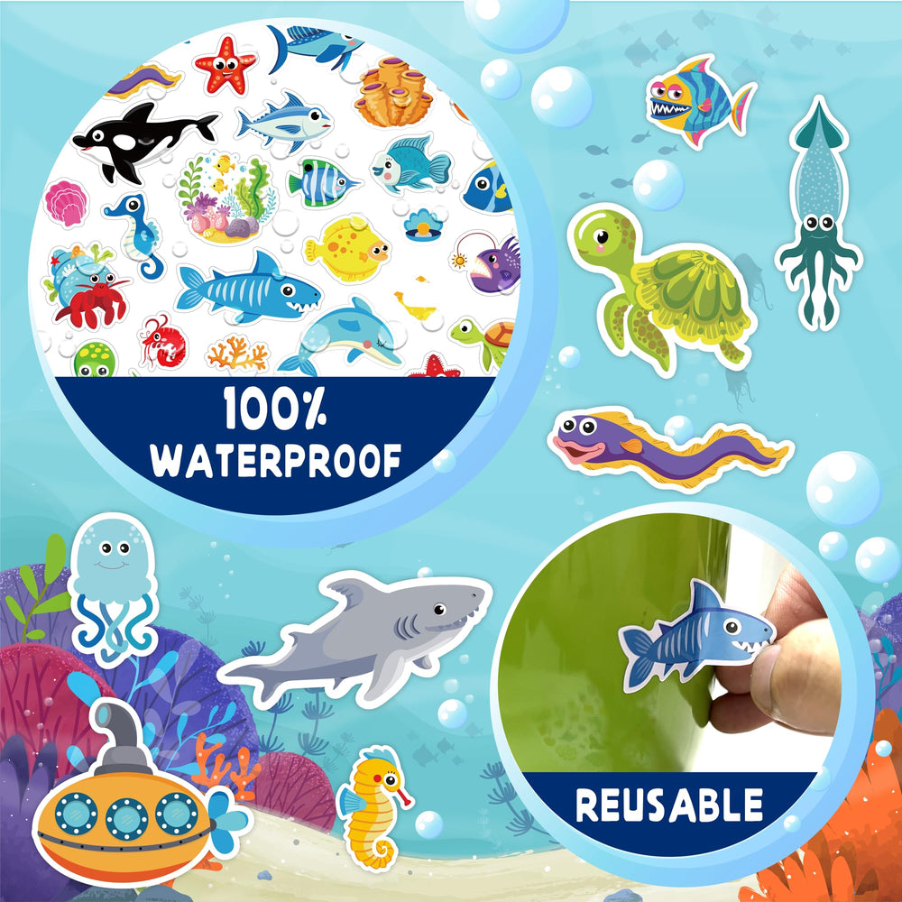 LINAYE Sea Animals Stickers featuring whales and dolphins for kids' projects.