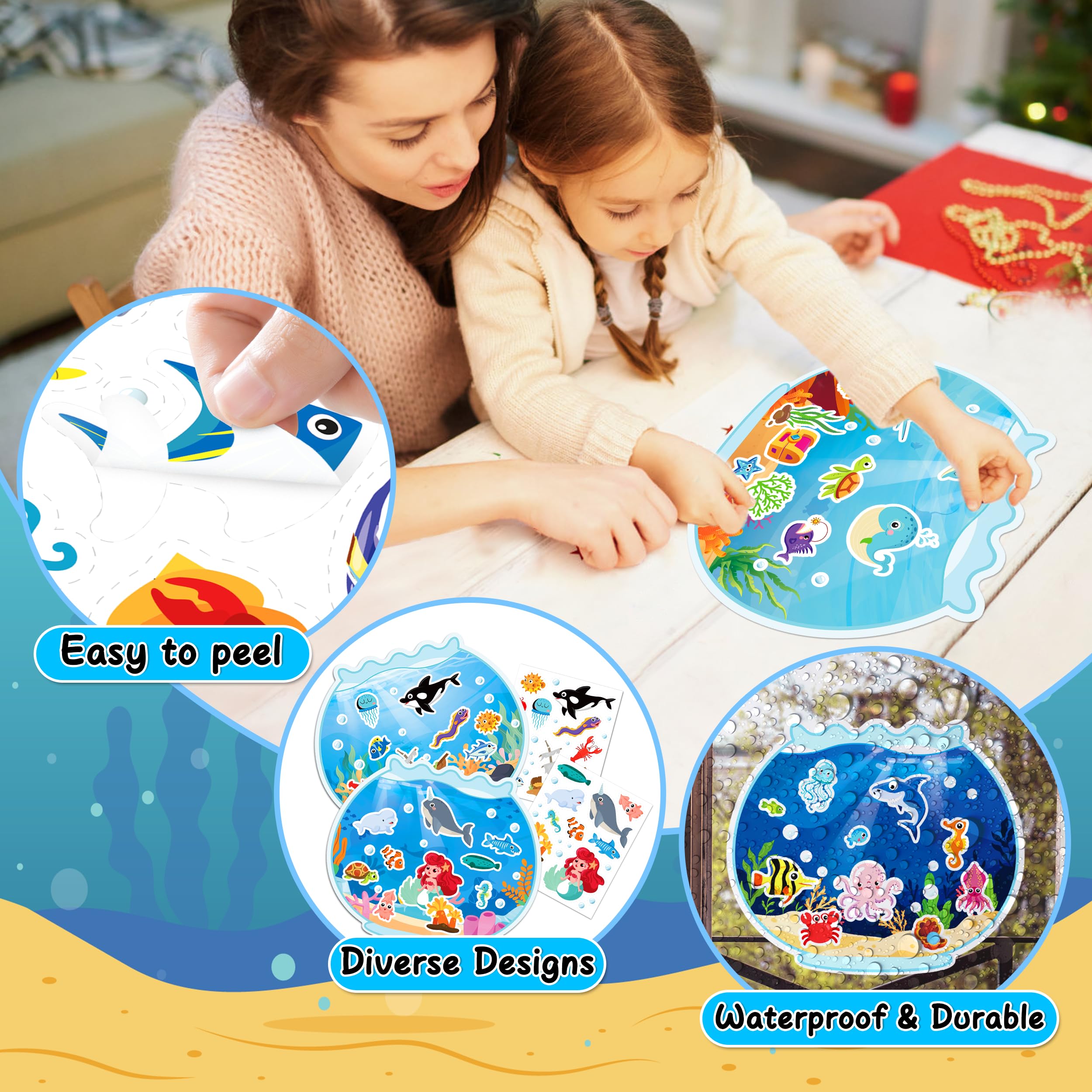 LINAYE sea creature stickers durable for water bottles and vases