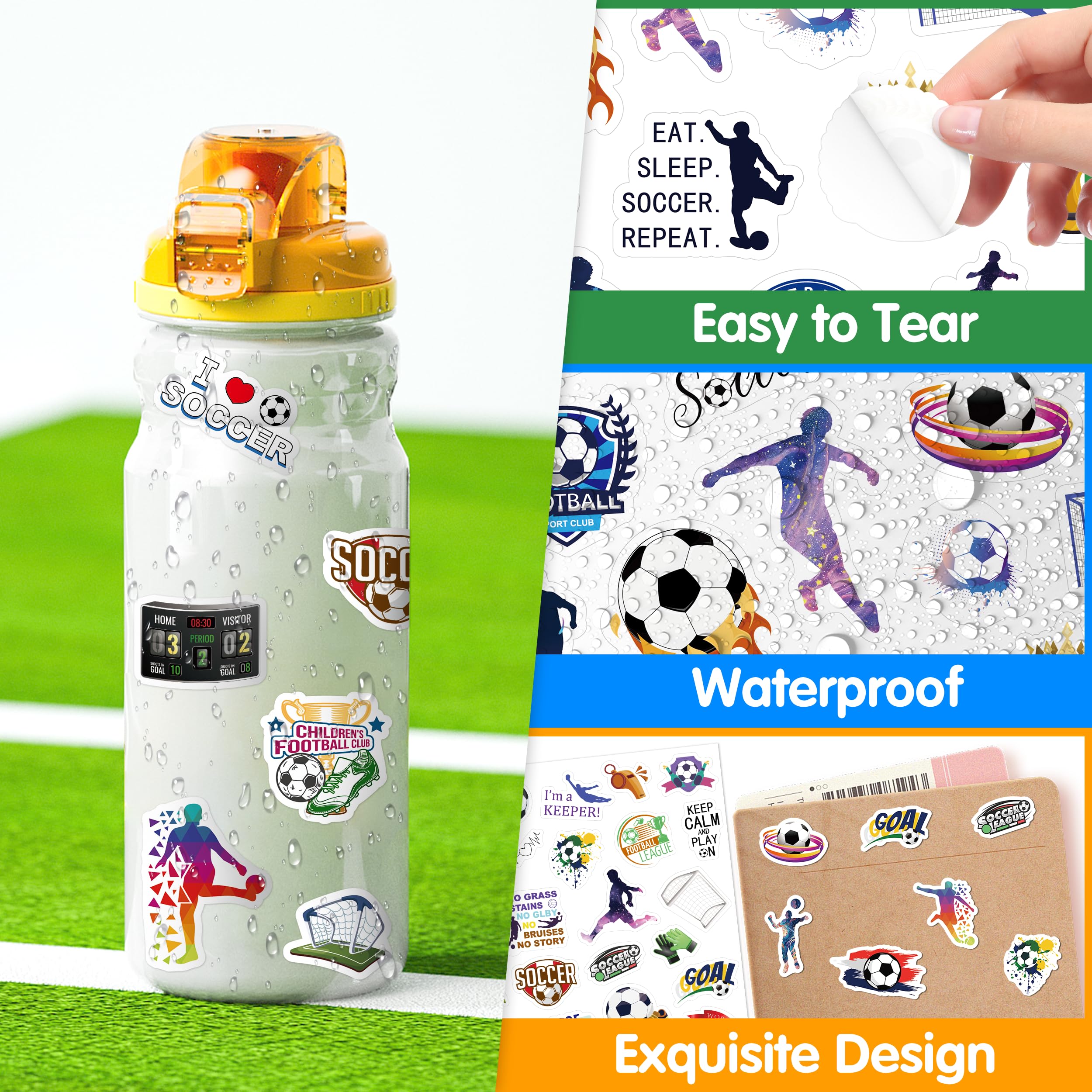 LINAYE Soccer stickers durable waterproof material designed to withstand splashes