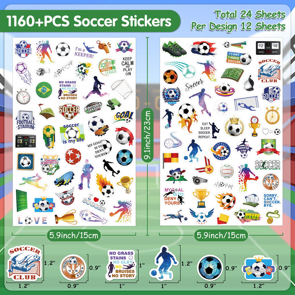 LINAYE soccer stickers various designs for decorations on bottles, envelopes, and cards