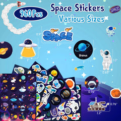 LINAYE astro theme stickers for kids and adults to decorate scrapbooks
