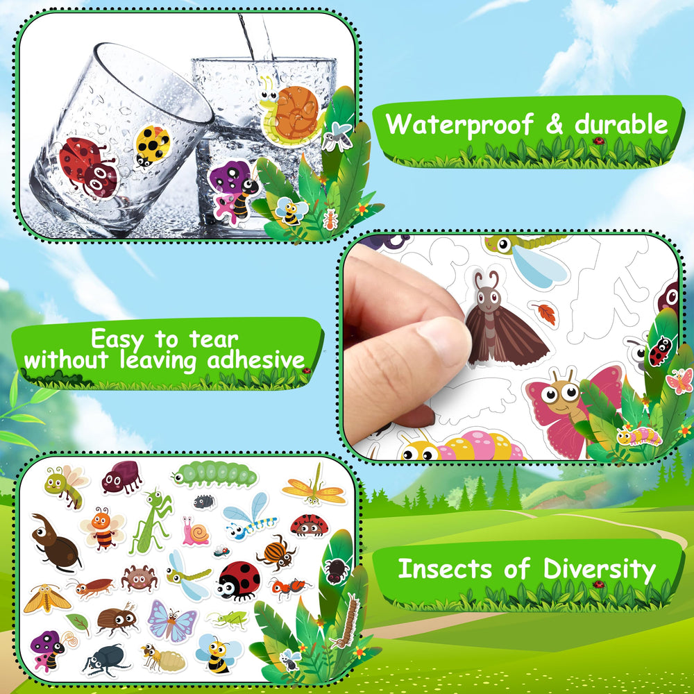 LINAYE classroom friendly insect stickers ideal for envelopes, cards, and gifts.