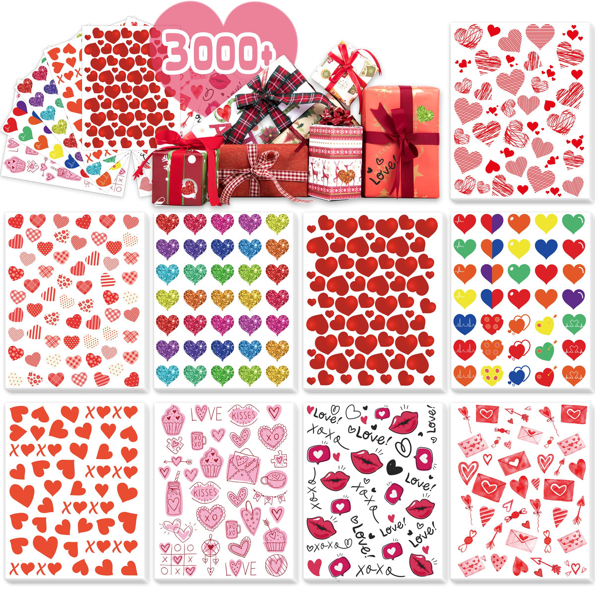LINAYE Valentine heart stickers for cards and crafts