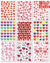 LINAYE Valentines stickers 18-sheets variety for kids crafts and cards