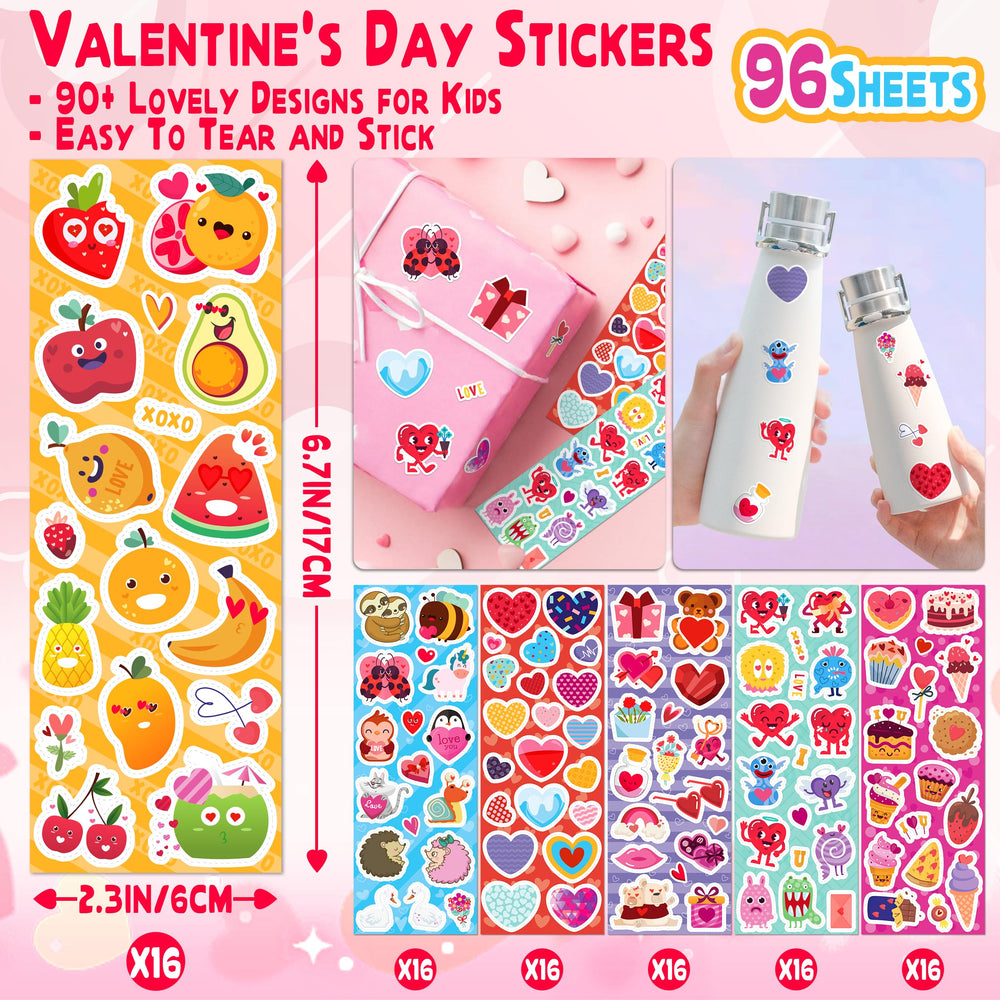 LINAYE Valentines stickers animals cute characters ideal for kids crafts and school projects