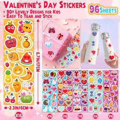 LINAYE Valentines stickers animals cute characters ideal for kids crafts and school projects