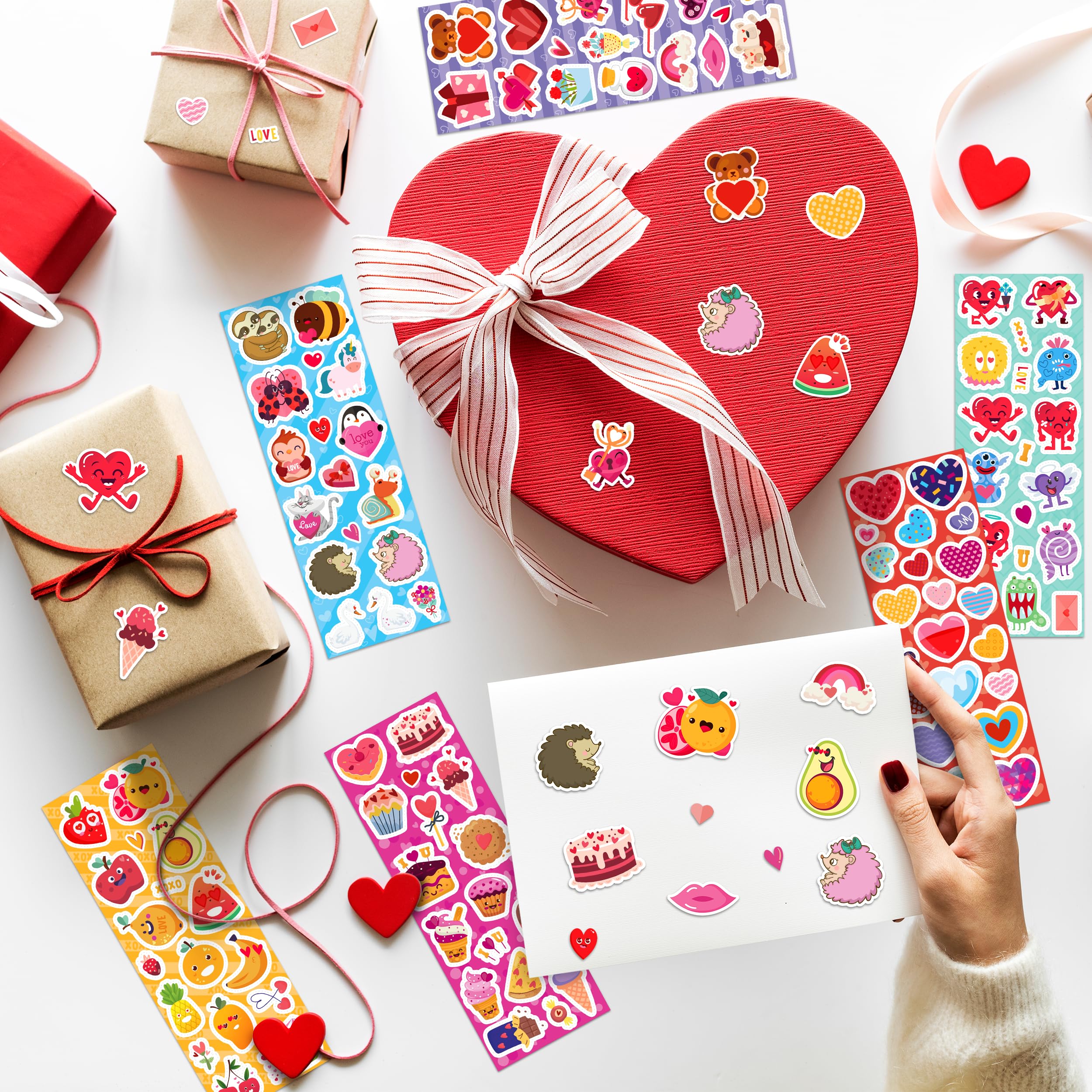 LINAYE Valentines stickers fruits and desserts colorful shapes for gifts and scrapbooks