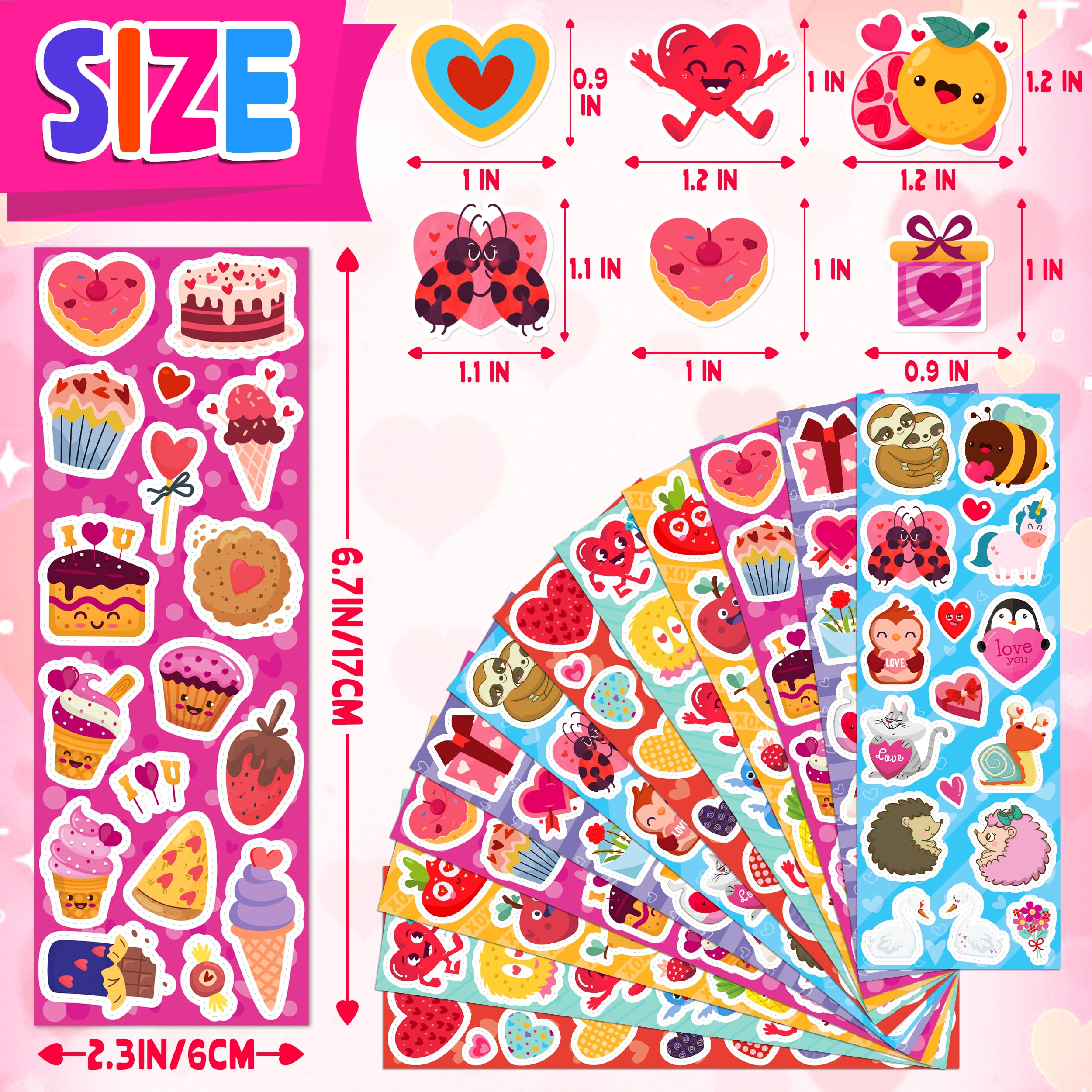 LINAYE Valentines stickers heart shapes versatile decorations for cards and envelopes