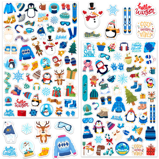 LINAYE winter stickers snowman designs for decorating bottles and notebooks