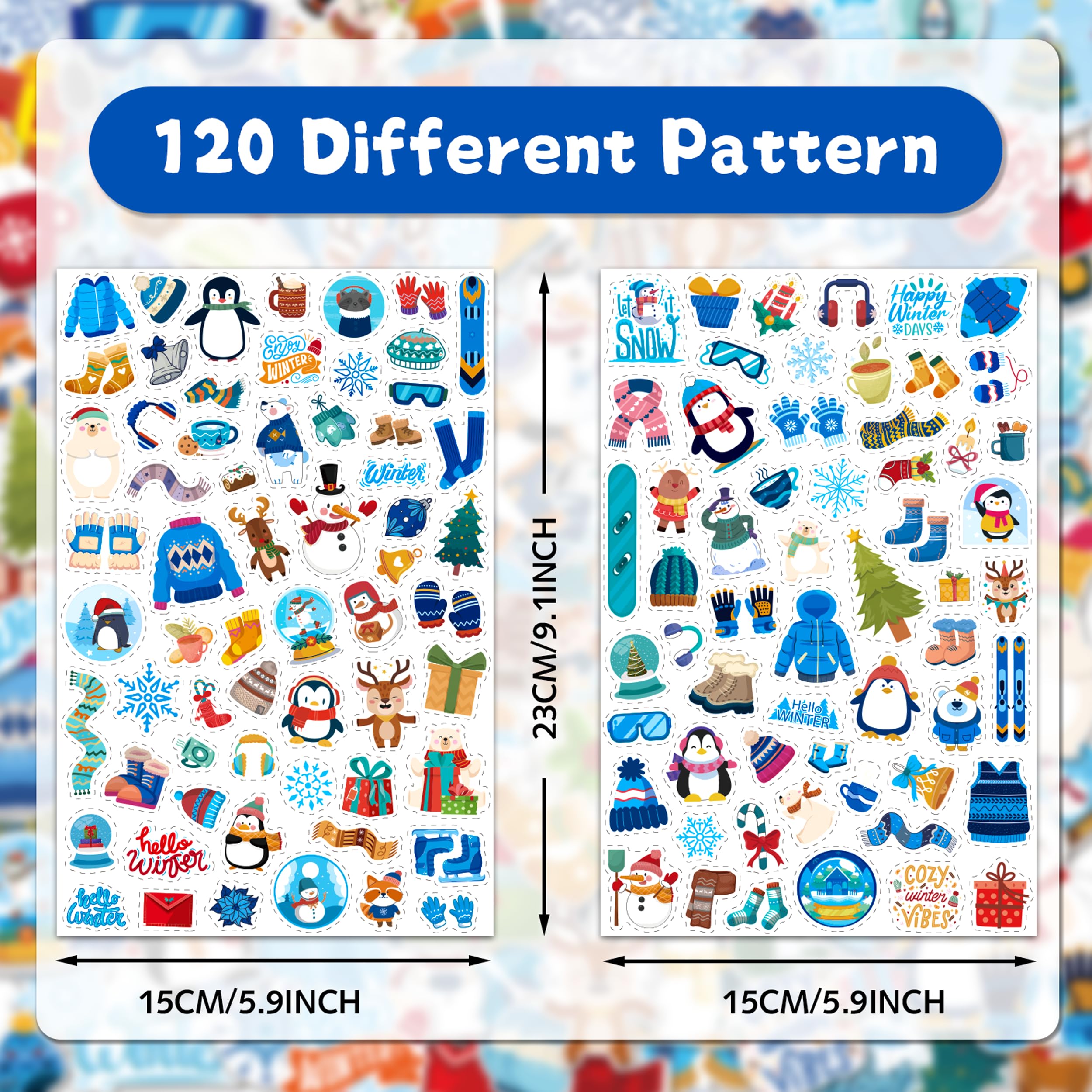 LINAYE winter stickers durable waterproof material keeps colors vivid all season